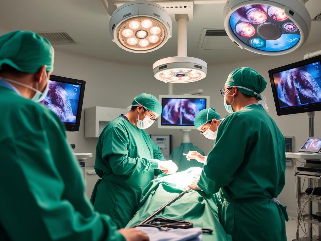 Doctor explaining lung anatomy and segmentectomy planning